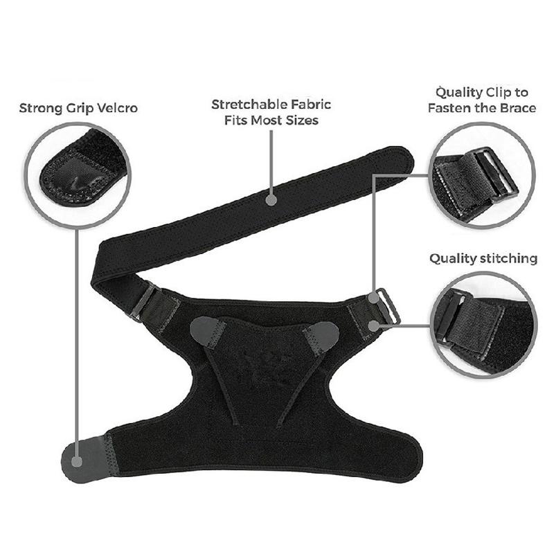 Регулируемый плечевой бандаж, дышащий спортивный плечевой ремень, может удерживать пакет со льдом или массажер, обертывание для облегчения боли в плечах