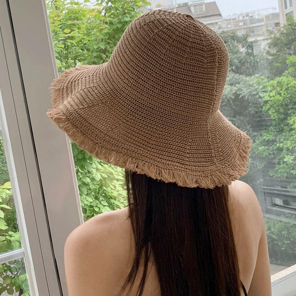 Соломенная купольная шляпа рыбака дышащая панама шляпы модная кепка от солнца для женщин