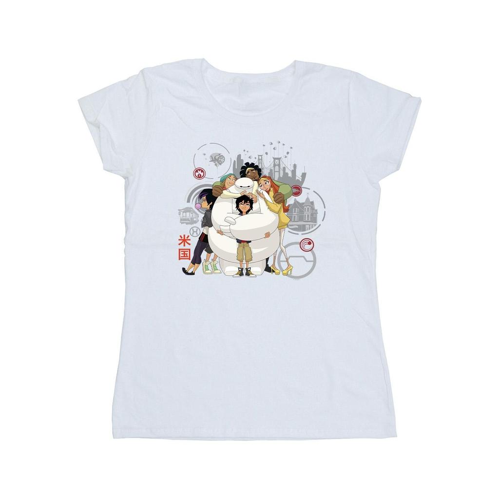 Disney Womens/Ladies Big Hero 6 Baymax Group Hug Cotton T-Shirt