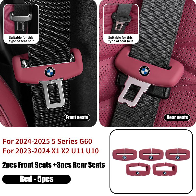 BAGC4 2026 Car Sticker Car Seat Belt Buckle Clip Anti-Scratch Cover Seatbelt Plug Dustproof Protector For BMW Series G60 X1 X2 U11 U10