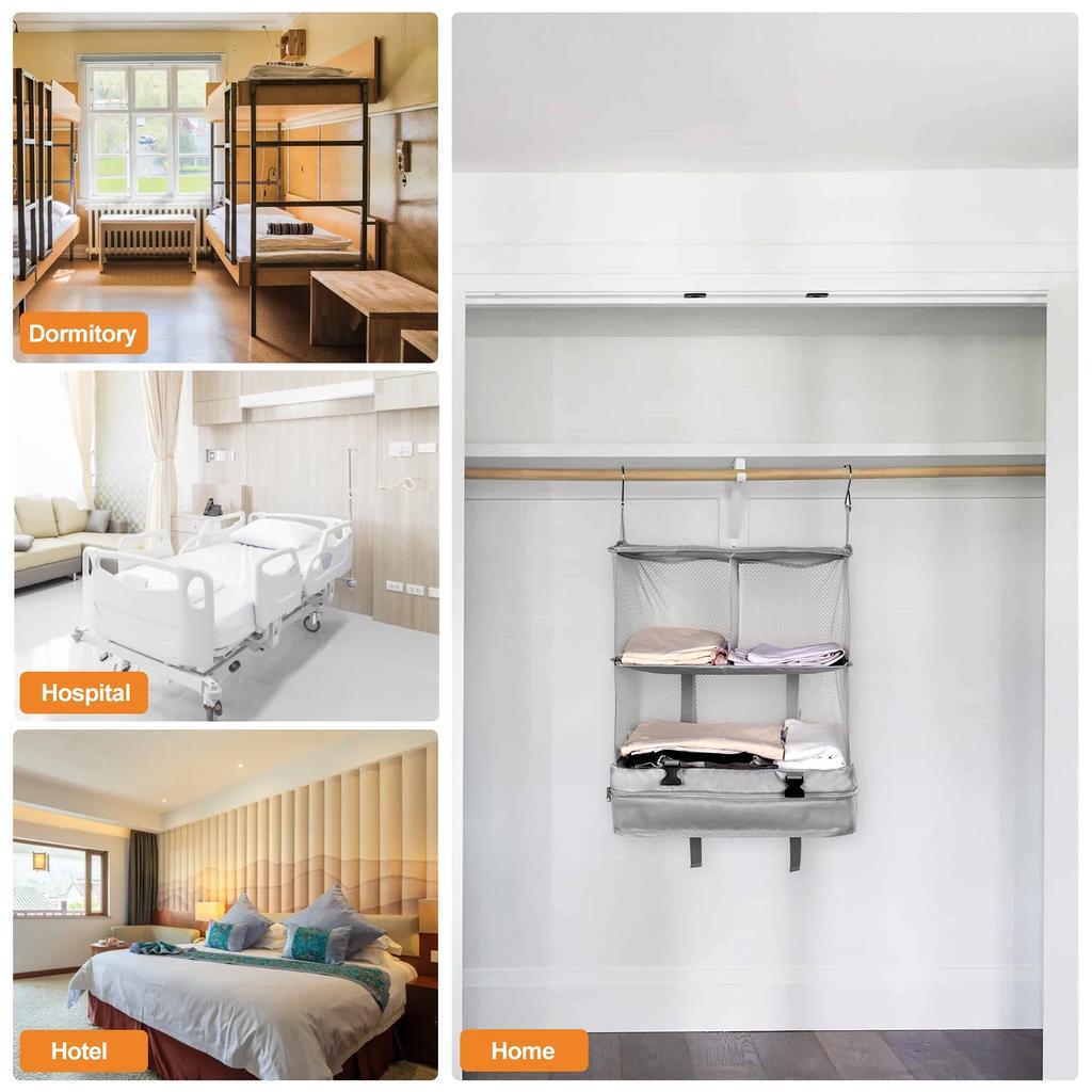 Reise Hängegepäck Organizer Tragbare Kleideraufbewahrungstasche Große Kapazität Faltbar Atmungsaktiv Schrank Kleiderorganisatoren Tasche