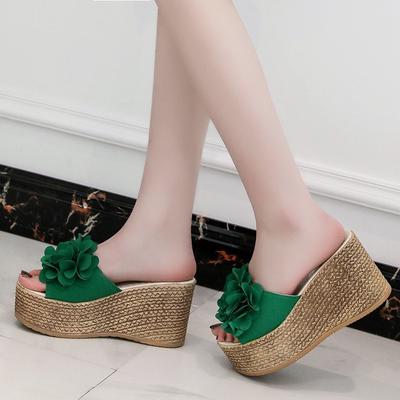 Модные женские тапочки летние пляжные туфли женские туфли на высоком каблуке на платформе танкетке женские туфли сандалии zapatillas mujer casual 362