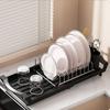 Large Capacity Draining Tray Space Saving Dish Drainer Durable Utensil Storage Holder for Kitchen