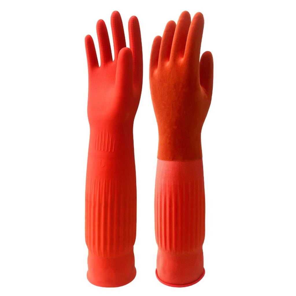 Rubber Waterproof Extra Long Dishwashing Cleaning Household Kitchen Gloves