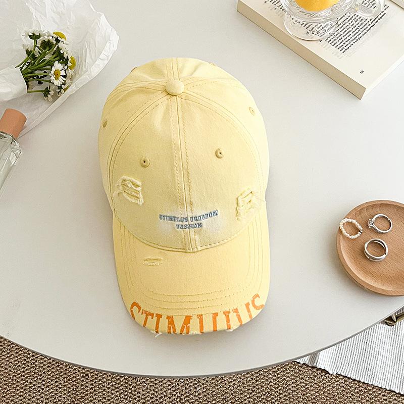 Letter Embroidered Baseball Cap Women'S Spring And Summer Face Small Edging Peaked Cap Edging Sunscreen Cap