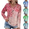 Блузки с длинным рукавом для женщин, повседневная рубашка на пуговицах с v-образным вырезом, винтажная блузка с цветочным принтом, топы, свободная посадка, осенняя рубашка, топ