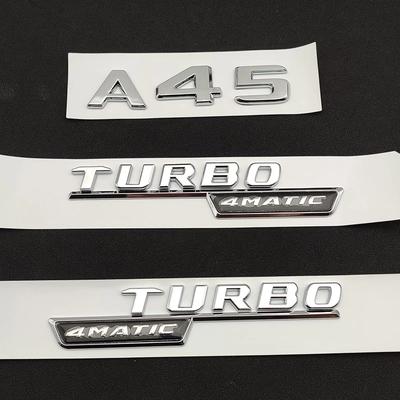 3D ABS хромированный значок на автомобильное крыло Turbo 4MATIC наклейка на задний багажник эмблема A45 логотип для A 45 AMG W177 W176 аксессуары