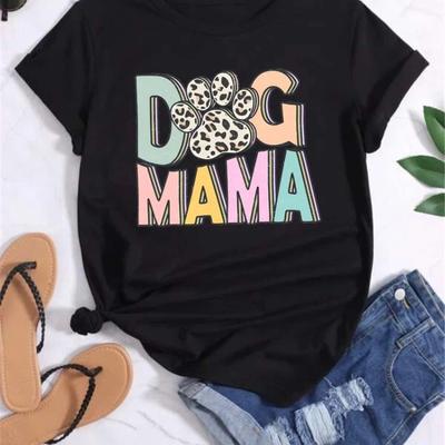 Трендовые женские футболки с принтом «Trend Dog Mama», модные футболки с мультяшным графическим принтом, одежда, женская футболка, короткий рукав, повседневные футболки