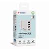 Ładowarka sieciowa Verbatim 1xUSB-C PD 20W 1xUSB-A QC 3.0 2xUSB-A 10W UE biała