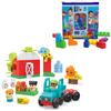 Mega Bloks 80-Piece Set & Farm with Tractor (131 Blocks Total) [Amazon.co.jp Exclusive] [1 Year+] DCH63-HDL07