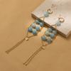 Stylish Blue Geometric Natural Stone Earrings For Fall Ladies 2023