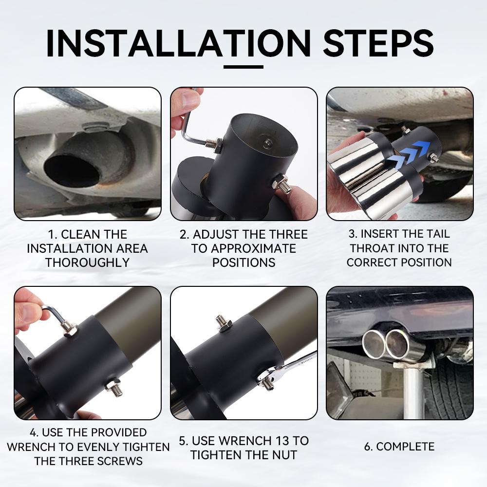 Универсальный автомобильный глушитель, выхлопная труба, патрубок глушителя, наконечник глушителя из нержавеющей стали, хромированная круглая труба, выхлопной патрубок.