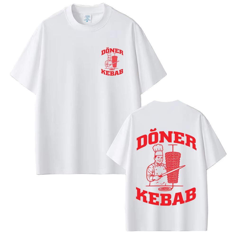 Doner Kebab Funny Graphic T-shirt Men Women Gothic Harajuku Summer Streetwear Men's Pure Cotton Oversized Short Sleeve T Shirts