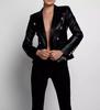 AL KHALID Классический черный блейзер на пуговицах для вечеринки из натуральной кожи ягненка стильный женский