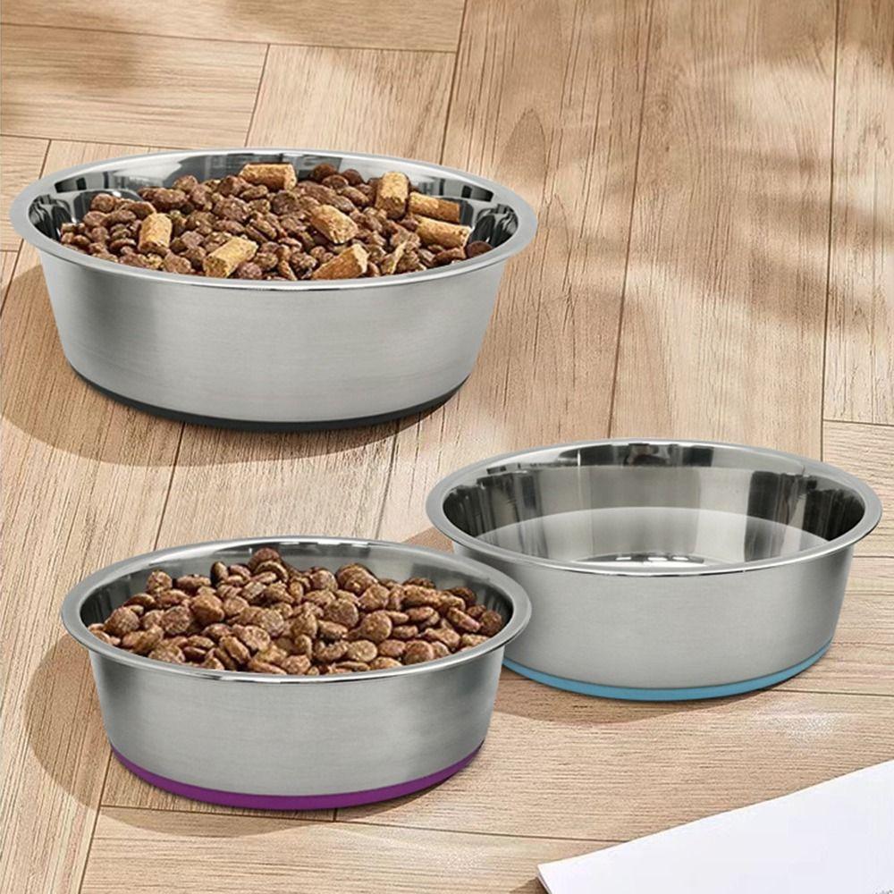 Нескользящая силиконовая основа Кормушки для домашних животных Миска для собак из нержавеющей стали Практичные миски для собак Щенок