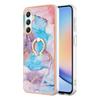 For Samsung Galaxy A25 5G (Global) (161.0 x 76.5 x 8.3mm) TPU Case with Ring Kickstand IMD Marble Pattern TPU Back Cover