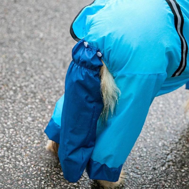 Shark Shape Border Collie Raincoat Big Dog Rain Poncho Husky Outdoor Four Legs Waterproof Clothes
