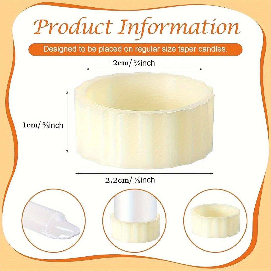 10pcs Anti-Tipping Candle Holder with Drip Protectors, Universal Decorative Stabilizer Rings for Tapers and Candles