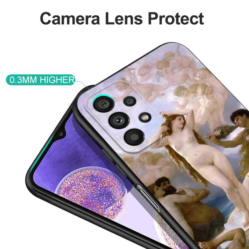 Черный чехол из ТПУ для Samsung Galaxy F23 M12 M22 M23 M32 4G M52 5G M30S M21 Художественная роспись Рождение Венеры