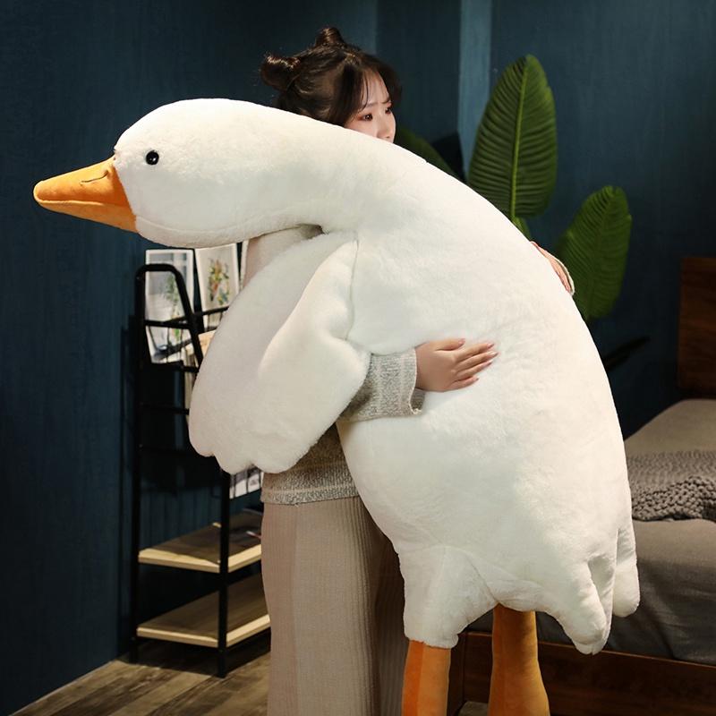 50-160cm Large Brown Hug Animal Duck Kawaii Giant Goose Plush Toy Sleeping Pillow Big Soft Stuffed Doll Party Gift for Boy Girls