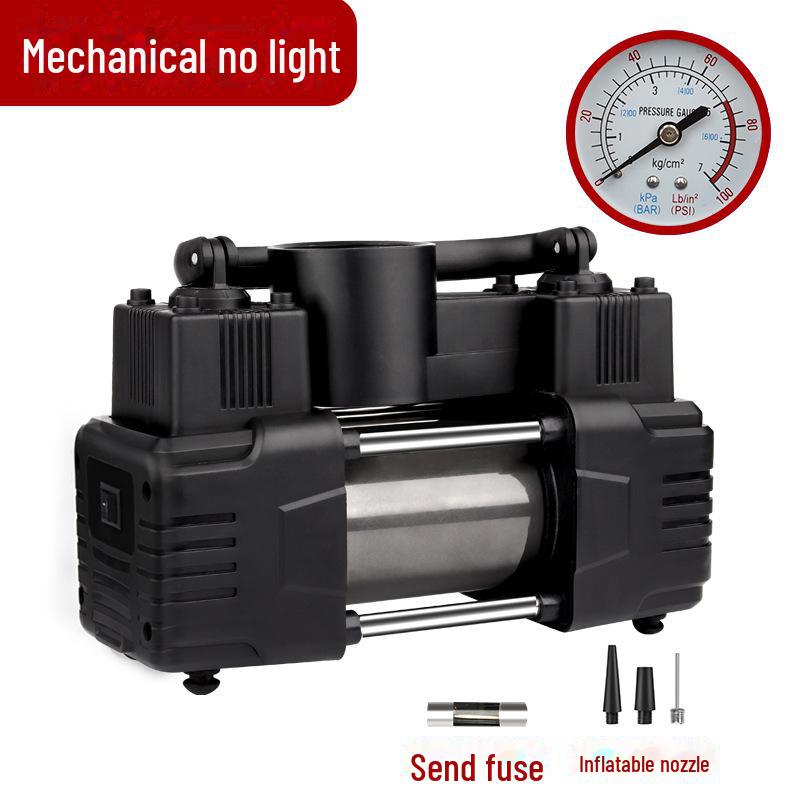 Двухцилиндровый мини портативный 12 В высоковольтный металлический автомобильный воздушный насос
