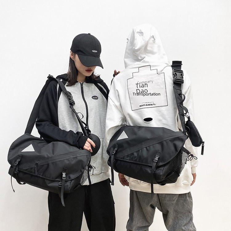 Модная Черная Большая Сумка-Тоут Через Плечо Для Мужчин С Нейлоновой Подкладкой Городской Простой Стиль