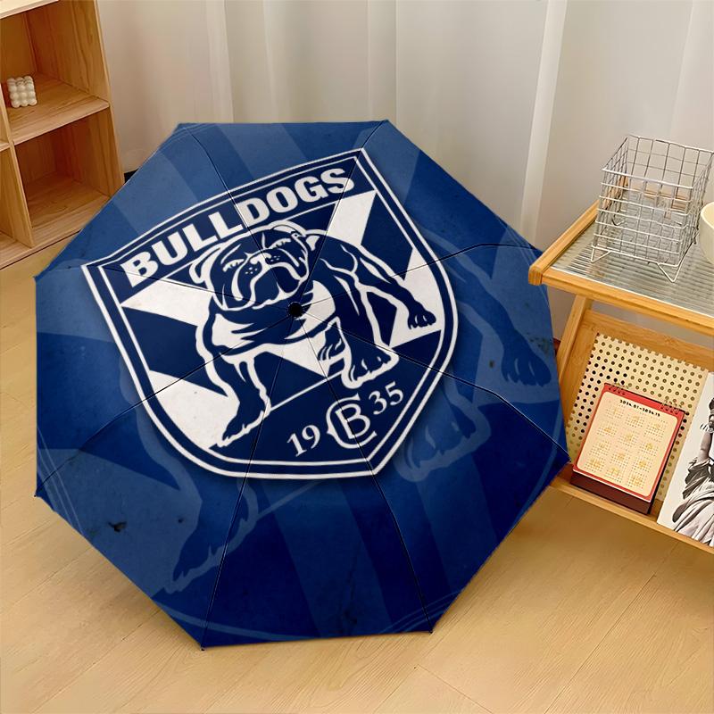 Canterbury-Bankstown Bulldogs Print Auto 8?Ribs Folding Umbrella Wind Resistant Lightweight Automatic Umbrella For Daily Travel