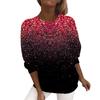 Round Neck 3D Sparkling Printed Top Fashionable Casual Long Sleeved Women's T-shirts
