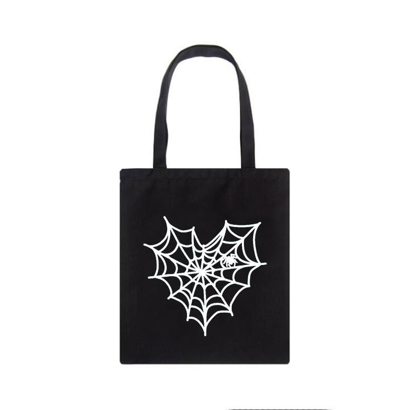 Сумка-шоппер в готическом стиле «Паук» с принтом «каваи», повседневная женская холщовая сумка большой вместимости, Harajuku, повседневные женские сумки на плечо в стиле аниме y2k