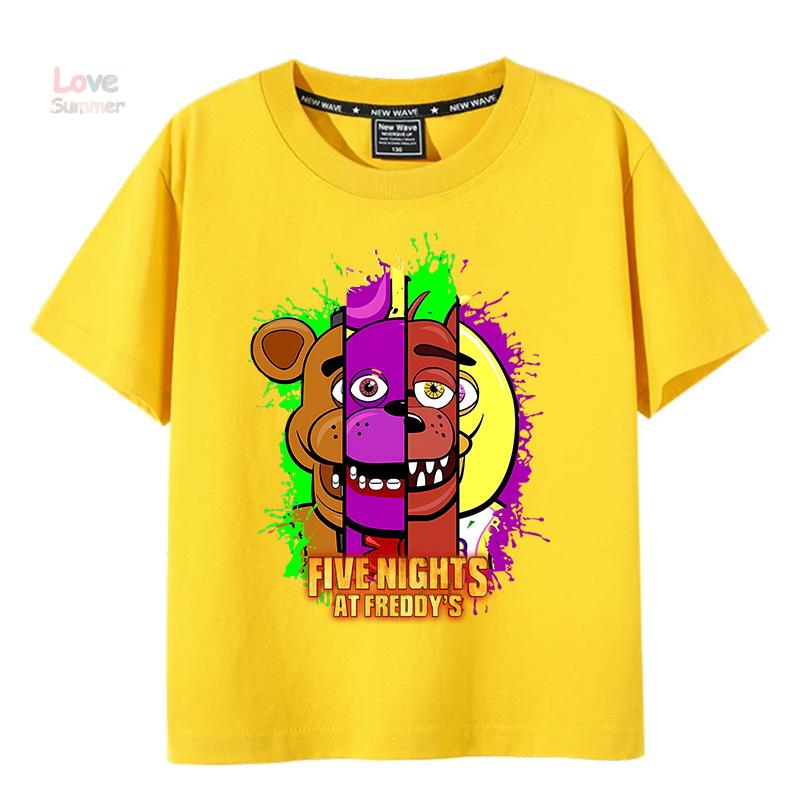 Футболка 4-14 лет FNAF В Фредди детская футболка с круглым вырезом мальчики девочки с коротким рукавом