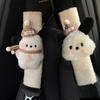 Christmas Gift Cute Cartoon Pacha Dog Car Seat Belt Cover Imitation Wool Plush Auto Seatbelt Safety Shoulder Pad Protector