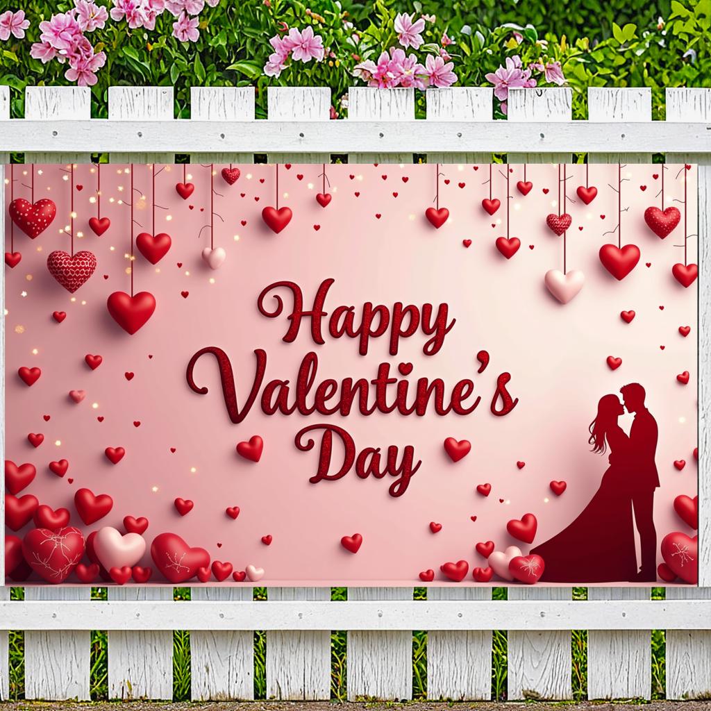 Фон Сердца Восхитительный Красный Фон для Фотосессии Пар Красивый Баннер Любви для Празднования