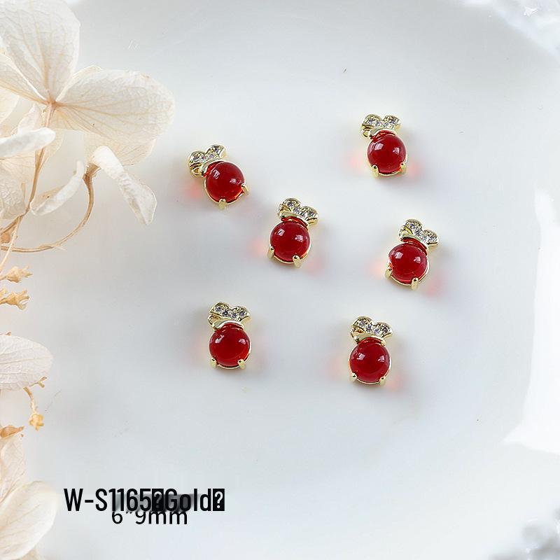 Новогодний маникюр: Роскошный подвеска-мешочек с цирконием и золотой инкрустацией из страз, носимые аксессуары для ногтей