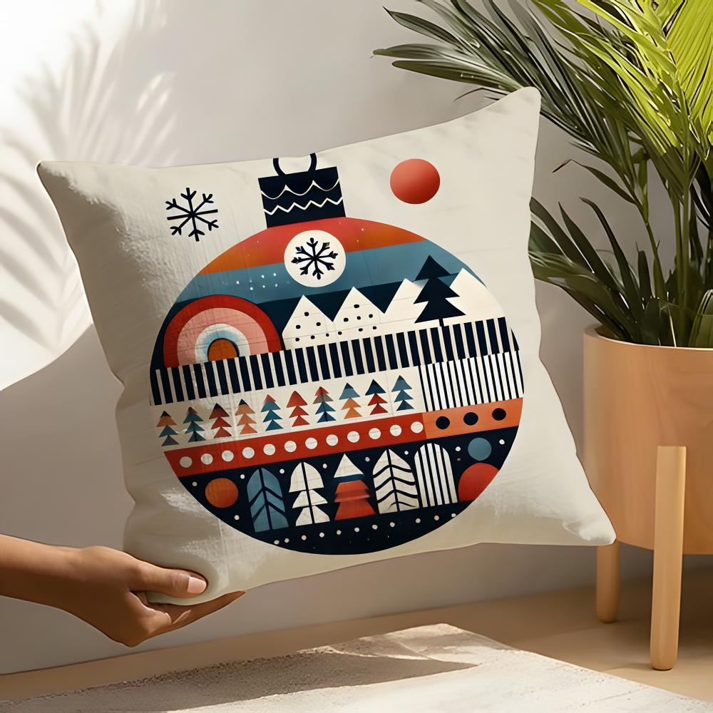 Linen Cushion Covers For Decorative Sofa Home Pillows Case Car Chair Pillows Cases Colorful snowflake hexagonal maple leaf print
