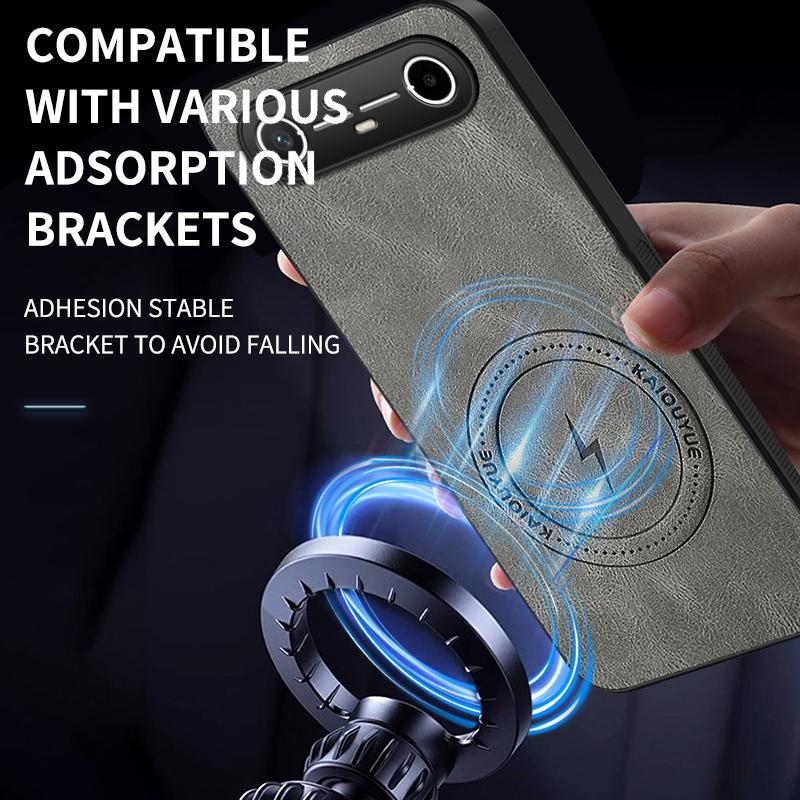 Для Tecno Pova Slim Чехол для Magsafe Роскошная кожа овчины Магнитная матовая крышка для Tecno Pova Slim 5G Противоударный бампер