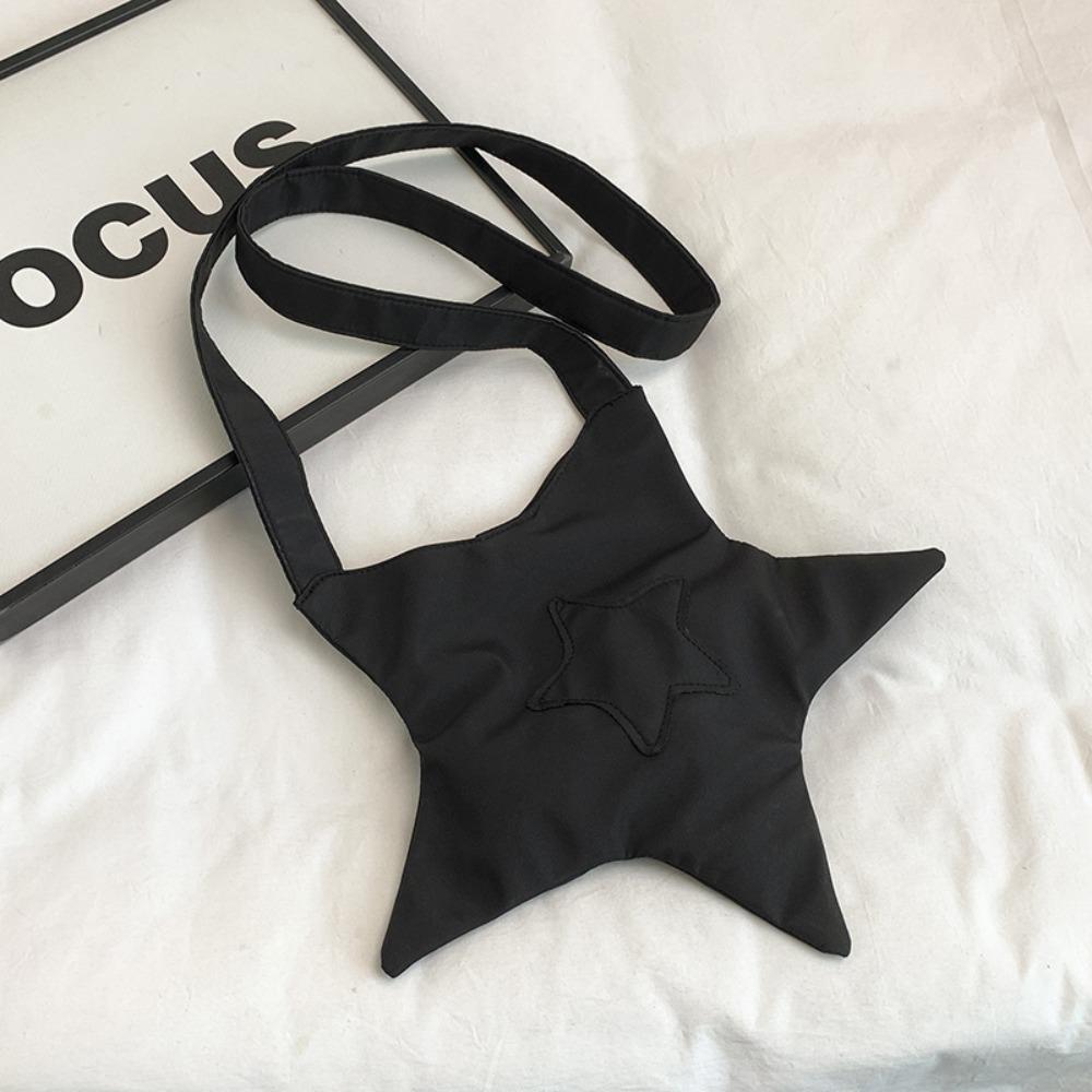 Creative Star Crossbody Bag Harajuku Five-pointed Star Canvas Bag Star Shape Shoulder Bag Students