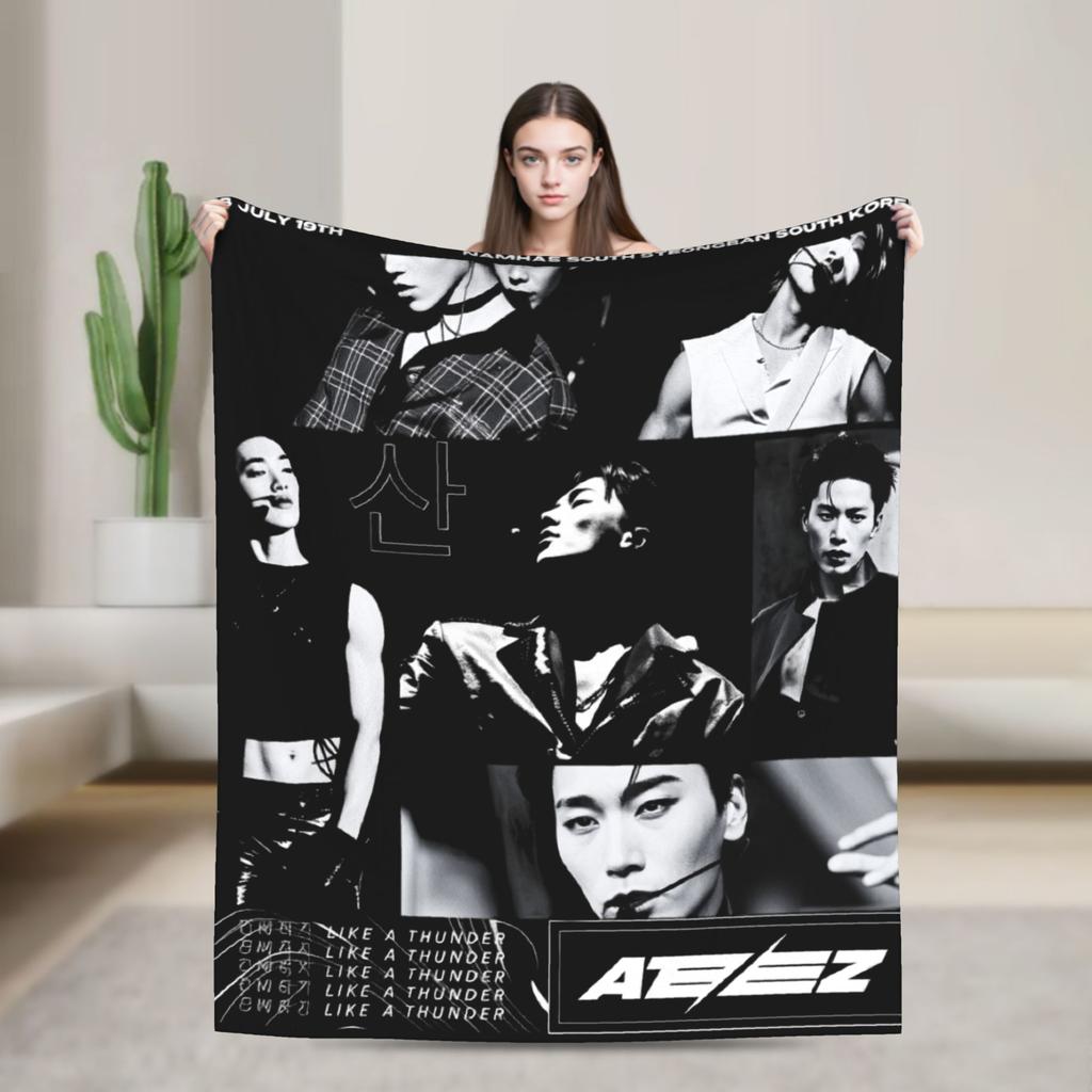 Теплое одеяло для путешествий ATEEZ Чхве Сан Плед Фланелевое покрывало для дивана кресла кровати Смешной чехол для дивана-кровати