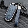 Business Style Double-Sided Leather Key Shell for AITO M7/M5 EV 2022 Model - Full Coverage Metal Car Key Case