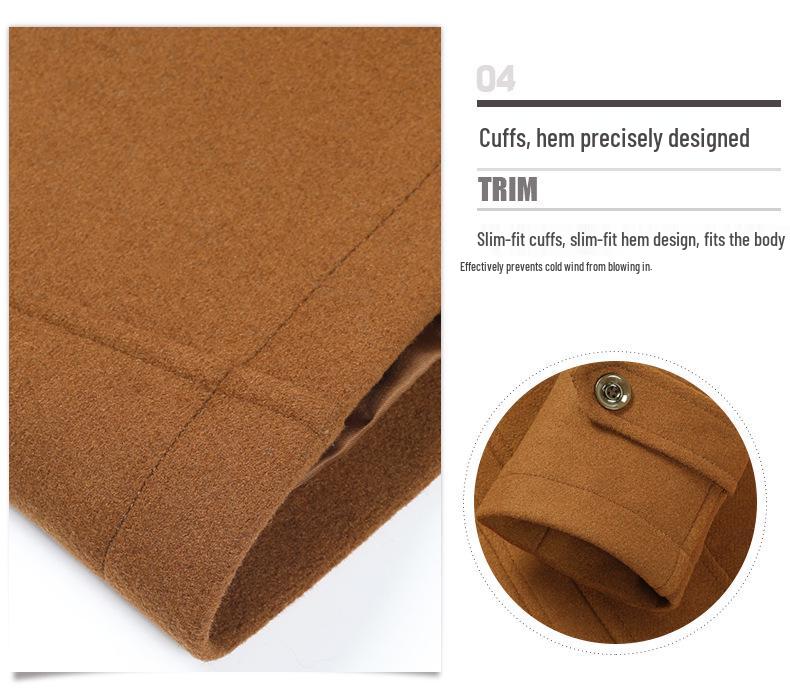 Мужское шерстяное пальто-тренч приталенного кроя - Утепленное зимнее пальто и куртка, Доступны большие размеры