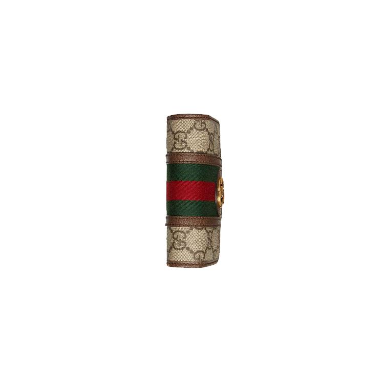 Gucci Сумка для телефона Ophidia с полосками из канвы Web и кожи, унисекс, на плечо, цвет Эбеновое дерево 625757-96IWT-8745