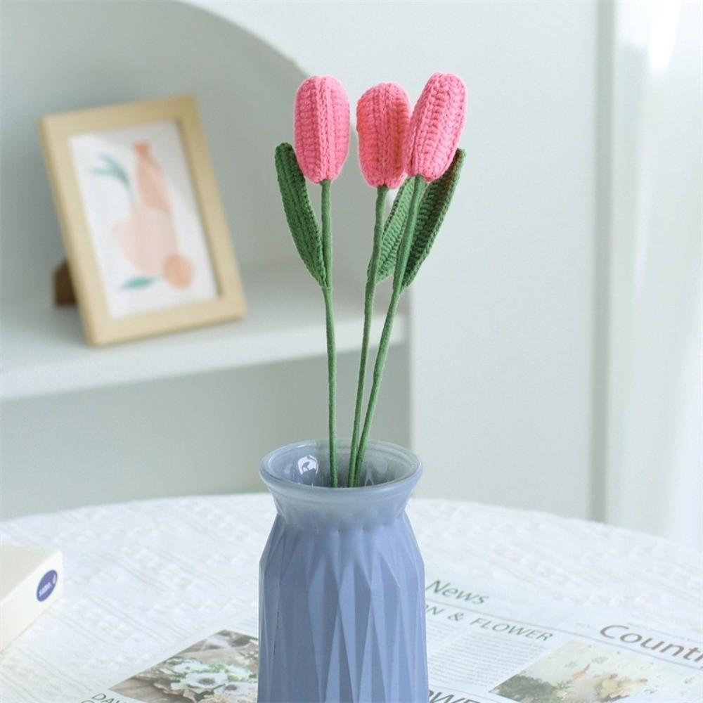 Crochet Flowers Crochet Bouquet Creative Finished Fake Flower Plants Wedding Decor
