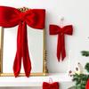 Flocking Christmas Bow Decoration Soft Butterfly Large Bow Decor Giant Bow Red Green Hanging Bowknot Christmas Party