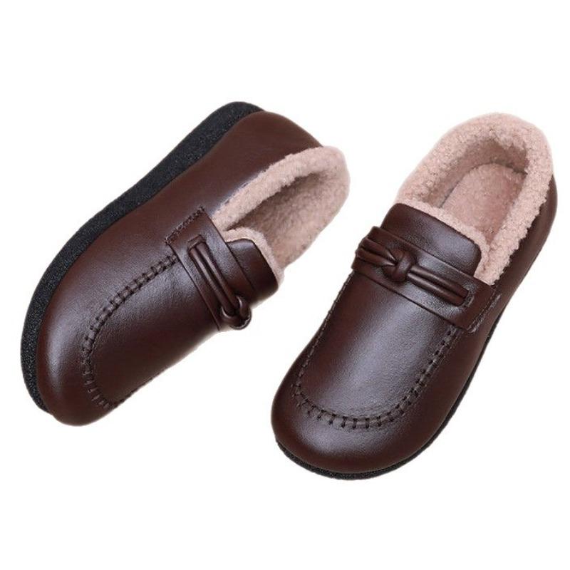 Повседневные бархатные утепленные хлопковые туфли Doudou зима новые мягкая подошва пекинские педали удобные женские туфли нескользящие и теплые