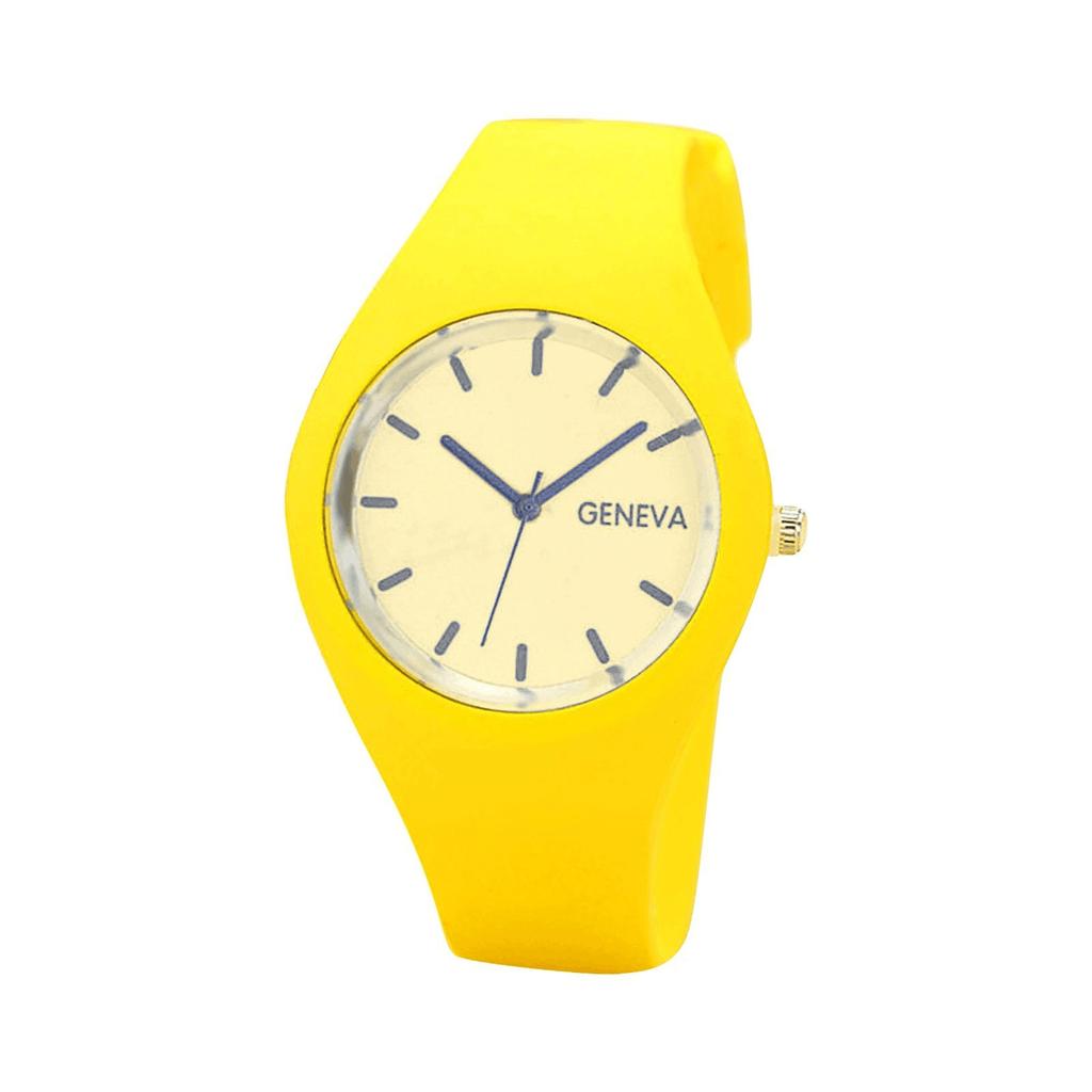 Leisure Sports Candy-colored Jelly Watch Silicone Strap Yellow