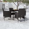 VidaXL Garden Dining Furniture with Cushions 5 Pcs Black 3099282