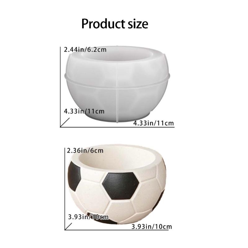 Soccer Ball Silicone Candle Cup Molds For Handmade Candle Holder Soap Concrete Planter Storage Box Making And Resin Casting