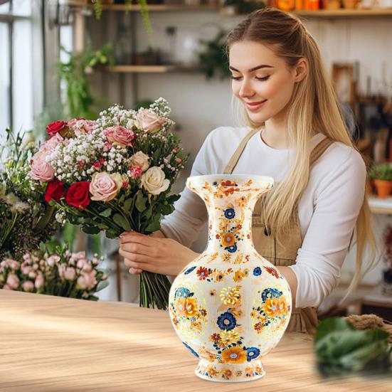 Подсвеченная 3D-ваза-головоломка, ваза-головоломка из 200 деталей, декоративная ваза с подсветкой, художественный проект-головоломка для снятия стресса, украшения дома на новоселье