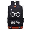 Stylish Harry Potter Print Canvas Backpack With Hidden Zipper Pockets