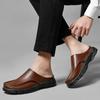 Fashion Fashion Casual Sandals Men Comfy Lazy Flats Versatile Slippers Hot Sale Half Shoes New for Men Genuine Leather Men Muller Shoes