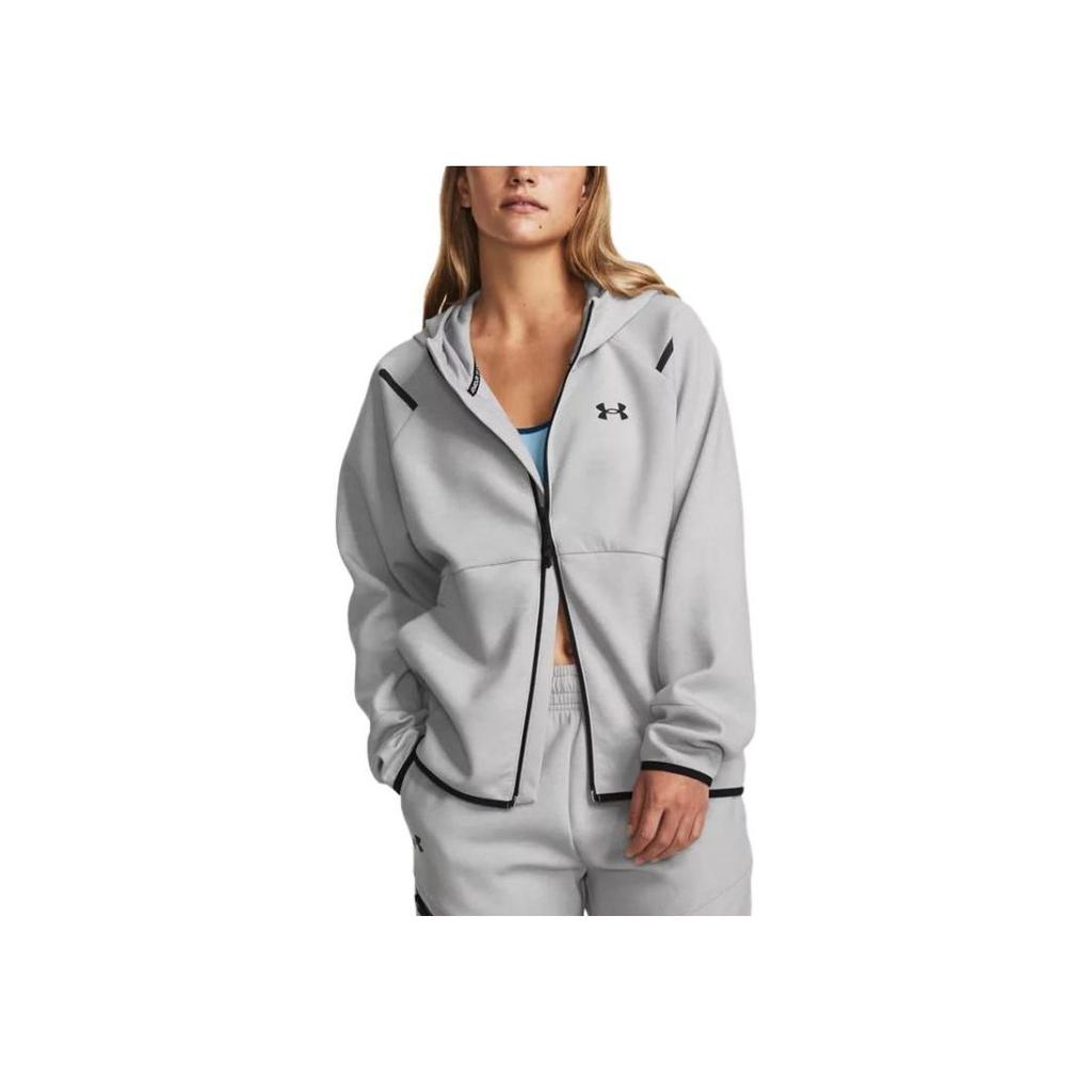 Under Armour Спортивная куртка на молнии с капюшоном и принтом, женские топы, серая 1379842-011